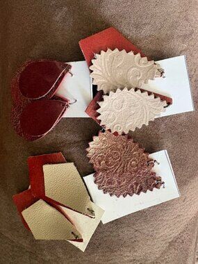 Lot of 4 Handmade Leather Earrings - Great Gift - Unique - Beautiful